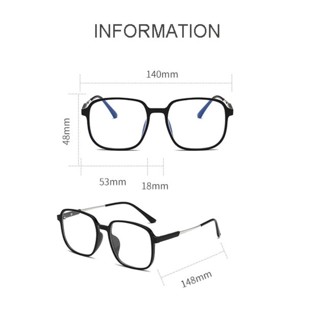 Okulary retro z plastikową oprawką, pełne oprawki, okulary z filtrem Blue Ray