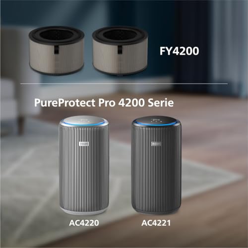Philips Original-Ersatzfilter für die 4200 Serie AC4220 und AC4221, Luftreiniger, HEPA NanoProtect + Aktivkohle, 12 Monate Lebensdauer, Schwarz/Weiß (FY4200/30)