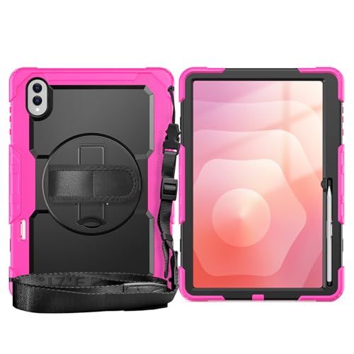 Housse Galaxy Tab S11 Ultra rotative rose pour travailler et dessiner partout