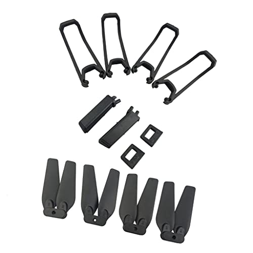 MagiDeal Set Hélice & Protection & Train D'atterrissage pour E58 S168 JY019 RC Drone