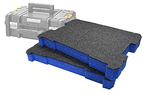Shadow Foam TSTAK/ProStack Foam Inserts [50mm Blue Twin Pack] Easy Peel Foam Inserts for DeWalt TSTAK & Stanley ProStack Boxes