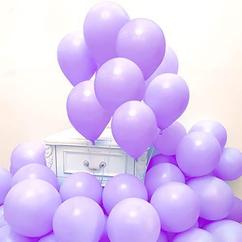 Image of Jonhamwelbor Light Purple Matte Balloons (100 pcs 12 inch) Pastel Purple Macaron Lilac Latex Balloons for Baby Shower Birthday Wedding Party