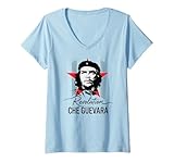 donna che guevara shirt rebel cuban shirt guerrilla revolution maglietta con collo a v