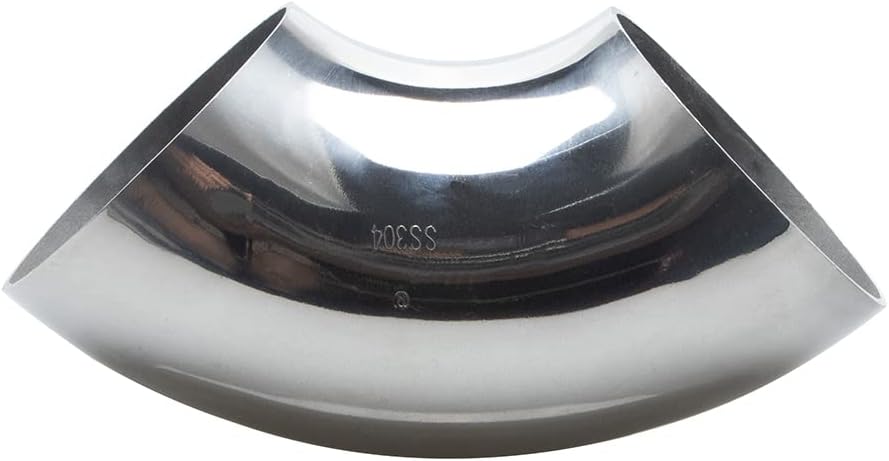 4.5 Inch Stainless Steel Exhaust Elbow 90° Mandrel Bend Elbow - Thickness 16GA/.065" Wall Material SS304 Exhaust Tubing for Modified Exhaust Elbow Pipe, Stair Handrail (OD: 4.5")