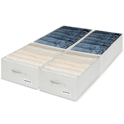 Image of 4CONVY Trousers Organiser for Wardrobe XXL - Fixed Storage Box Clothes Cabinet with Large Compartments - Foldable Organiser System Wardrobe - Wardrobe Organiser