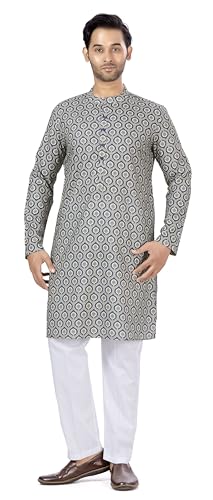 Image of Studio Shringaar Men's Cotton Relaxed Fit Straight Kurta