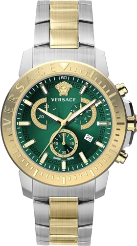 Image of Versace New Chrono 45 mm Green Dial Men Watch- VE2E00421