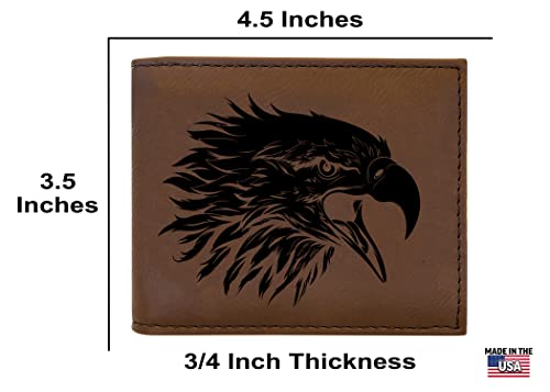 Rogue River Tactical Eagle Men's Leather Bifold Wallet RFID Gift For Him Dad Father Billfold Father's Day Gift3
