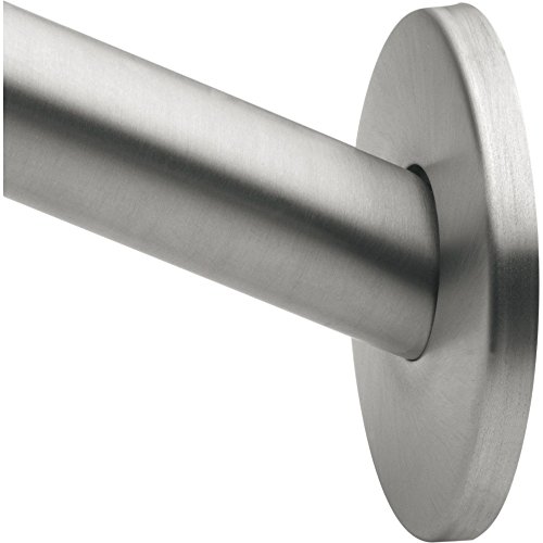 Moen 65-F-BS Donner Low-Profile Curved Shower Rod Flange Kit, Brushed Stainless