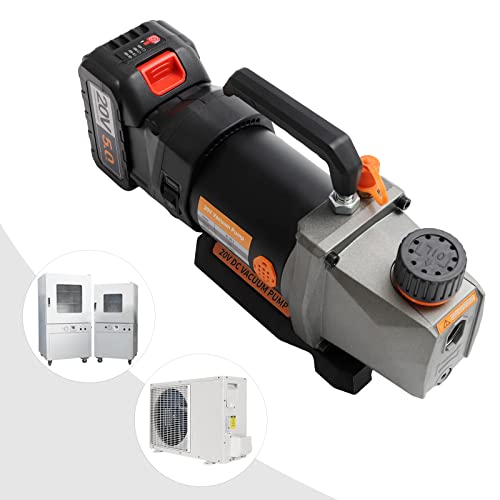 Bomba de vacío de una etapa, 2.5 CFM, 20 V, batería de litio, inversor DC, motor DC, para aire acondicionado y refrigeración automotriz miniatura 3