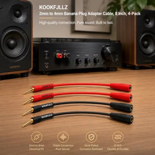 Adaptador de Conector Banana 2mm a 4mm para Audio 4 Unidades miniatura 6