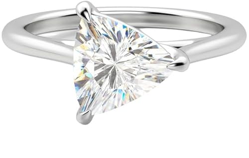 Moissanite Trillion Cut Engagement Ring