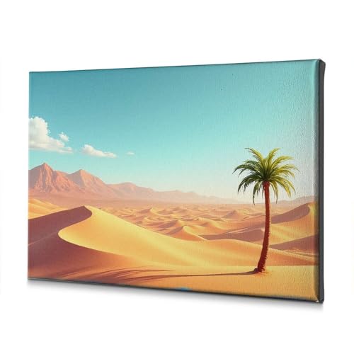 Toile palmier solitaire au milieu du désert 30 x 40 cm, l'art de l'évasion à la maison