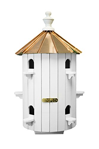 10-Hole Birdhouse with Low Copper Roof, Amish Crafted in The USA