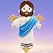 BOKUFLY Jesus Plush Doll Jesus Plushie Stuffed Toy Christian Stuff Religious for Kids Christening Easter 13