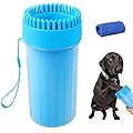 Soneer Dog Paw Cleaner,Portable Pet Paw Cleaner,Dog Foot Washer Massager,Comfortable Silicone Pet Cleaning Brush Cup with Towel for Dogs Cats Massage Grooming Dirty Claws (Blue)