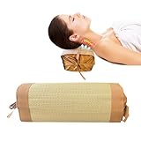 Japanisches Nackenrollenkissen, japanisches Igusa-Rush-Original, festes Zylinderkissen zum...