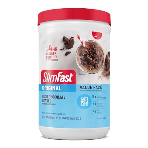 SlimFast Meal Replacement Powder, Original Rich Chocolate Royale, 10g of Protein, 22 Servings (Packaging May Vary) Cover