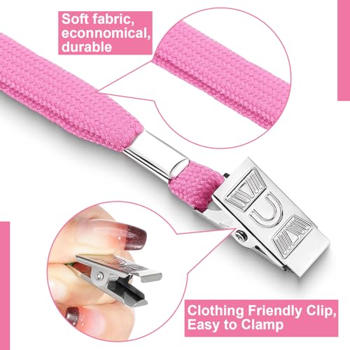 Image of Marspark 100 Sets Clear Name Tags with Lanyard, Lanyards for ID Badges Reusable Strap with ID Holder Plastic Name Badges for Adults Business School Church Conference (Pink)