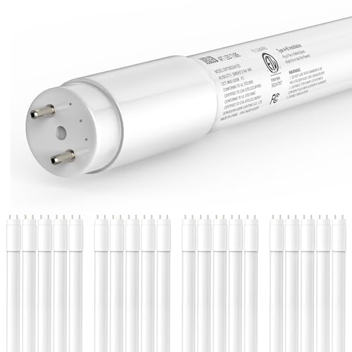 JESLED 20-Pack T8 LED Tube Lights 4Ft, 14W 2450LM 5000K, Single or Double End Powered, Plug and Play...
