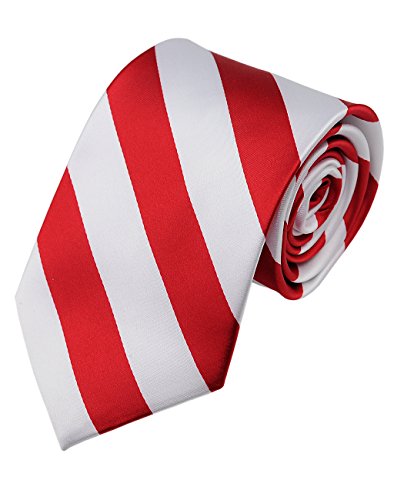 Image of NYFASHION101 Men's Classic Striped Necktie - Premium Woven Two-Tone Tie for Weddings, Graduation, Business & School Colors