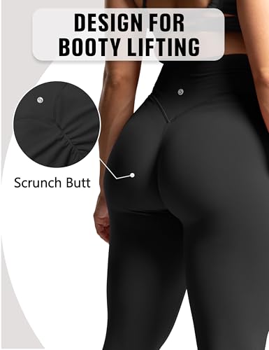 Sogetdo Yoga Leggings for Women Butt Lifting Hidden Scrunch Tummy Control High Waisted No Front Seam Gym Workout Pants4