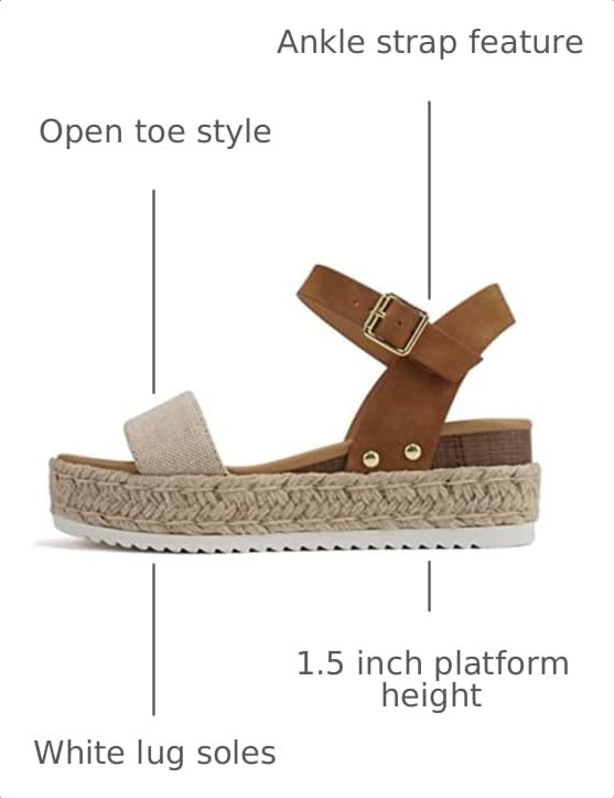 Image of Soda CLIP ~ Women Open Toe Ankle Strap Platform Espadrille Sandal | Casual Sandals