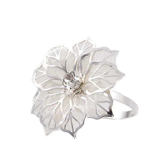 Chowaway Anneaux de Serviette en Forme de Fleur Creux pour décoration de Table Cover