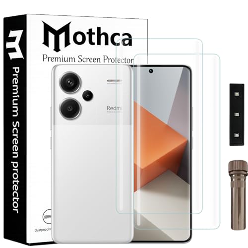 Image of Mothca Curved UV Tempered Glass Screen Protector for Redmi Note 13 Pro Plus | Transparent | Pack of 2 | Borderless Full Screen Coverage with UV Installation Kit