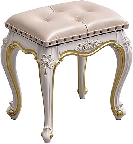 Silla de maquillaje ergonómica con reposapiés y taburete acolchado multifunción