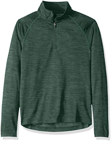 Charles River Apparel Kids' Big Space Dye Performance Quarter Zip Pullover, Forest, S