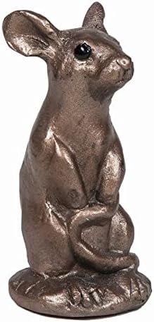 Frith - Woody Mouse sitting up - cold cast bronze - Ornament Sculpture, Decoration - Hand-finished - Home, Garden