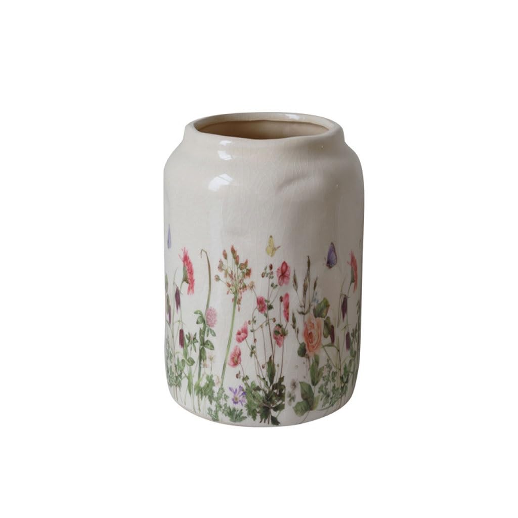 Vaso Vaso cinese in ceramica dipinta a mano, tavolino da salotto, tavolo da pranzo, mobile TV, arte leggera di lusso Vaso In Ceramica