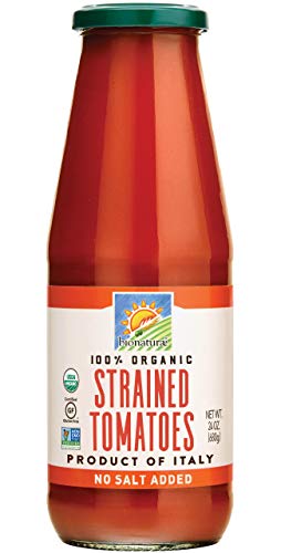 Bionaturae Tomatoes Strained | Organic Strained Tomatoes | Keto Friendly | Non-GMO | USDA Certified Organic | No Added Sugar | No Added Salt | Made in Italy | 24 oz