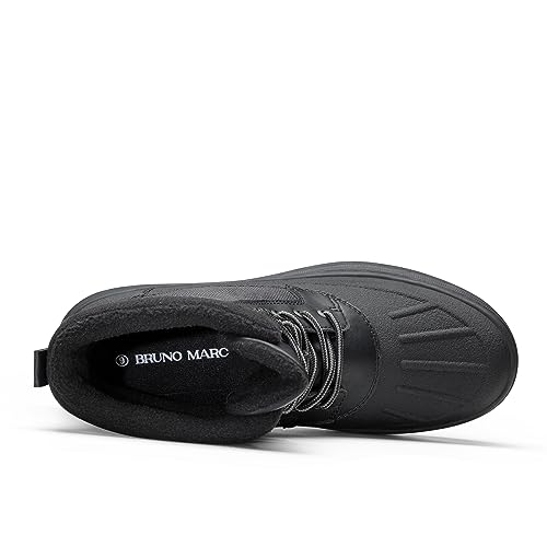 Bruno Marc Men's Insulated Waterproof Snow Boots Warm Fur Lined Outdoor Breathable Winter Boot Black,Size9,SBSB229M