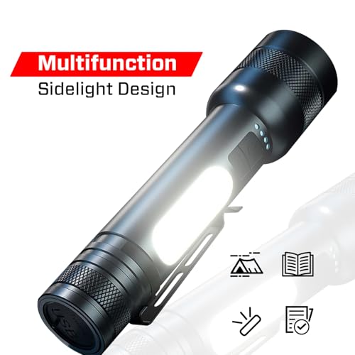 Image of IBELL FL8375S Rechargeable Torch Combo Pack of 5,with Powerbank Function, Aircraft Aluminum Body, Telescopic Zoom, Water Resistant Flashlight with Multiple Light Modes