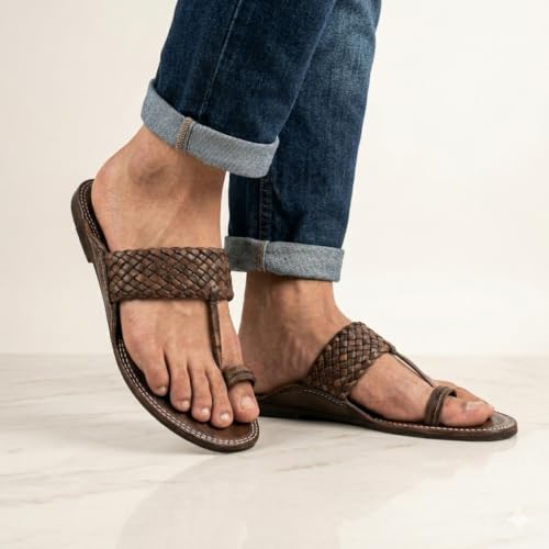 Image of Kolhapuri Style Chappals for Men | Stylish & Comfortable Handmade Slipper, Kolhapuri's Chappal for Mens