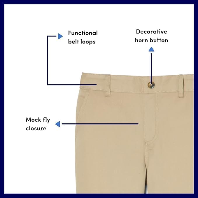 French Toast Girls' Pull-On Straight Fit Stretch Twill Pant, Navy, 3T - Image 4