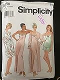 Simplicity 8480 Misses' Slip or Nightgown, Camisole, Tap Pants and Robe Sewing Pattern Size U (16-18-20)