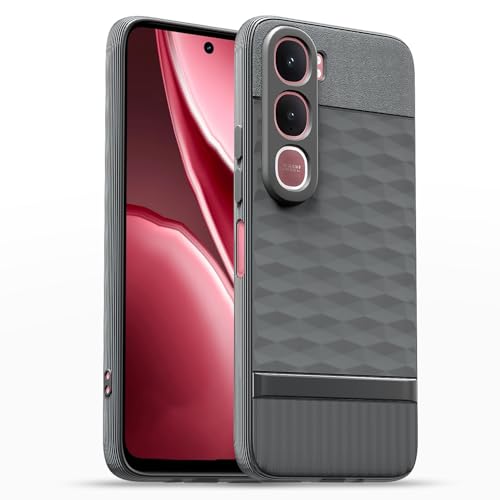 Image of Pikkme Back Cover for Vivo Y31 5G Camera Protection 3D Hexa Cube Design Silicone Protective Bumper Case (Grey)