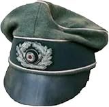 WW2 German HEER Panzer Officer Crusher Cap, Wool, Green, 7 1/4-8 inch