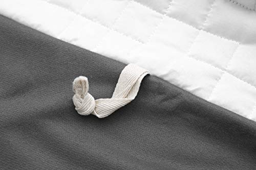 Image of F.Y.Dreams Duvet Cover for Weighted Blanket 60x80 inches with 8 Ties /Minky Square Quilted /Dark Grey