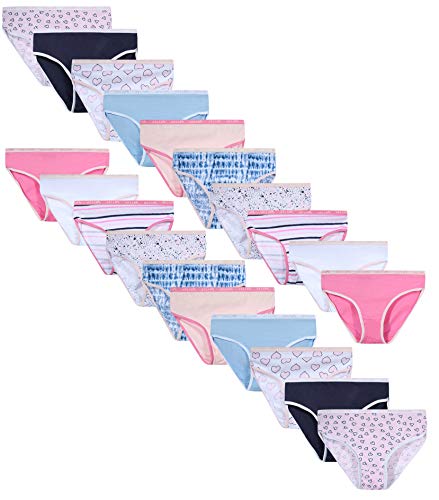 dELiAs Girls Cotton Bikini Underwear Multipack - 20 Pack, Assortment 1, Size 10/12'