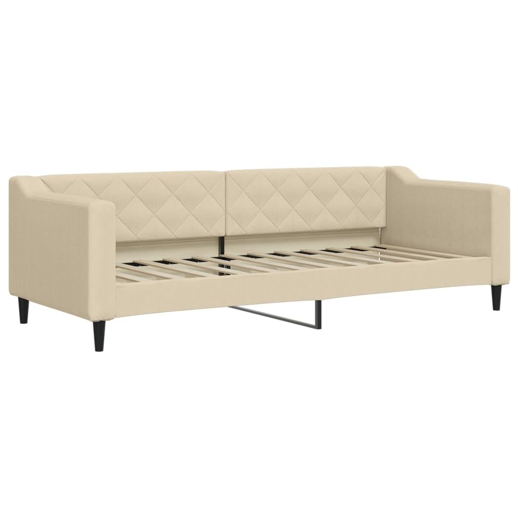 Rozkładana tkanina sofa z funkcją spania 2 w 1 do salonu sypialni Kremowy