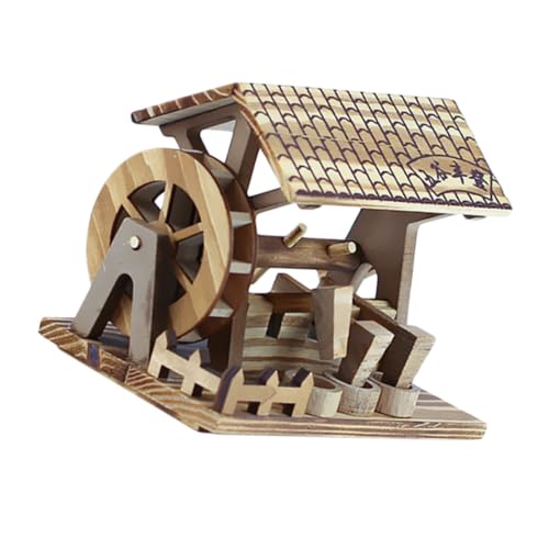 MOBUTOFU 木製手?水?模型 卓上装飾 ミニ 手作りクラフト ステキハンドメイド 水車小屋 クリスマスオーナメントとしても
