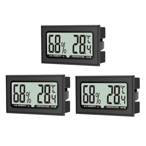 Lot de 3 thermomètres hygromètres numériques pour...