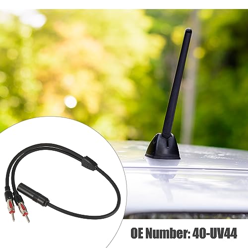 X AUTOHAUX Universal Car Radio Auto Antenna Splitter 1 Female to 2 Male 40-UV44, Black - Image 2