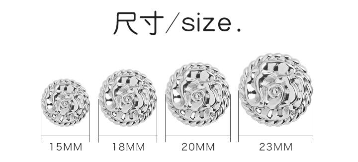 Metalowe guziki do marynarek, Zestaw 20 wielokolorowych guzików do marynarki o średnicy 15–23 mm(2#-silver White,20pcs 15mm)