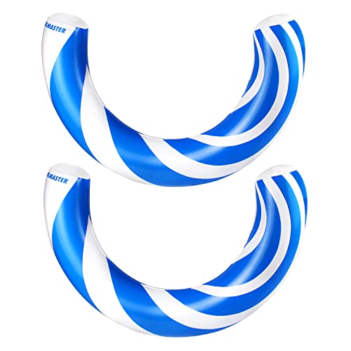 Poolmaster Inflatable Curved Pool Noodle Float 2-Pack, Oversized Flexible Water Noodles for Pool, Lake and Beach, Float, Exercise and Lounging, 44 Inch Blue