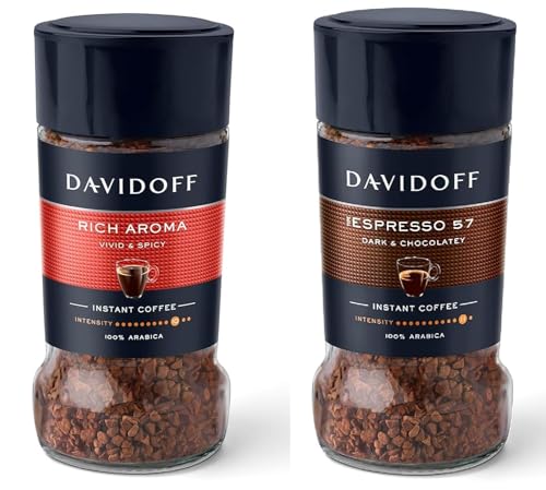 Image of DAVIDOFF Rich Aroma | Espresso 57 | Pack of 2 (45g) Instant Coffee, 100% Arabica Premium Coffee | By DECADENT
